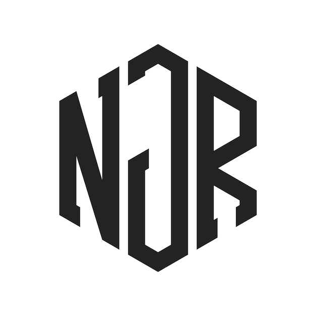 NJR Logo Design Initial Letter NJR Monogram Logo using Hexagon shape