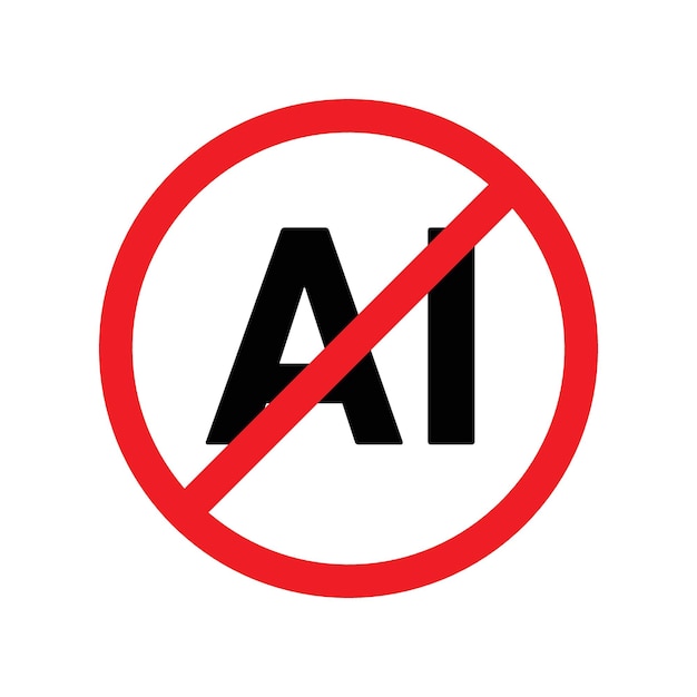 No AI Sign Icon Perfect for Technology and Privacy Themes