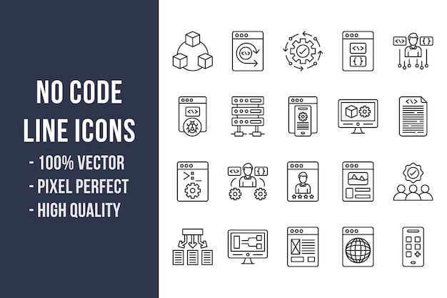 No Code Line Icons