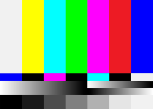no signal tv test pattern vector television colored bars signal introduction and the end of the tv programming smpte color bars illustration