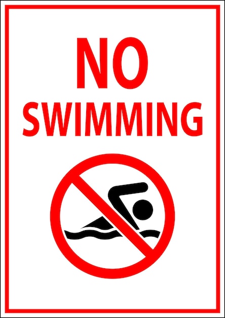No Swimming Sign