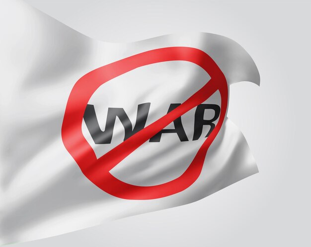 No war, vector 3d flag isolated on white background