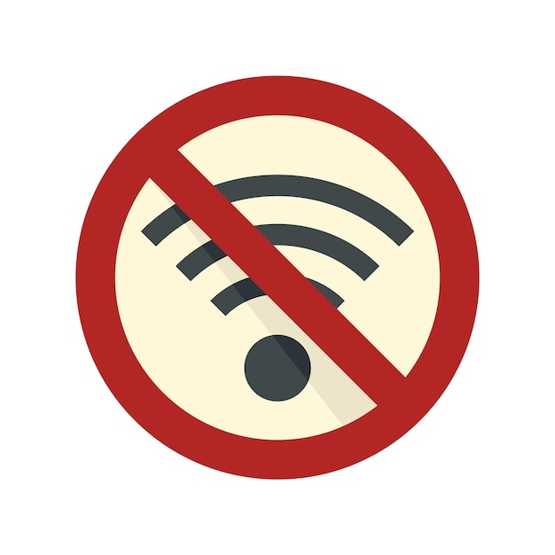 No wifi icon flat vector Internet network Bad signal wifi isolated