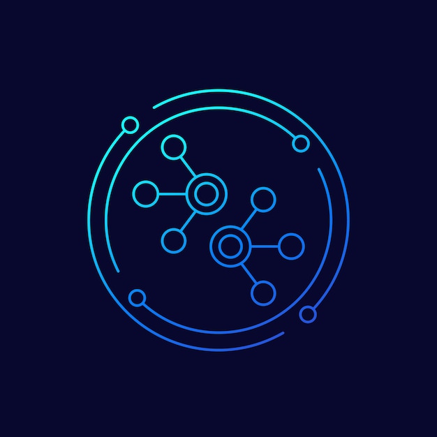 nodes icon linear vector design