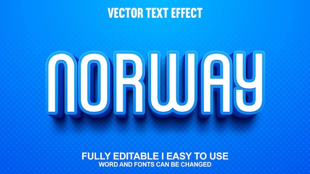 Norway Fully Editable 3D Vector Text Effect