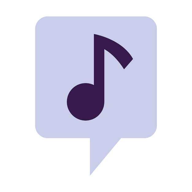 Note and music symbol inside the bubble cartoon style Trendy modern vector illustration isolated on white background hand drawn flat design