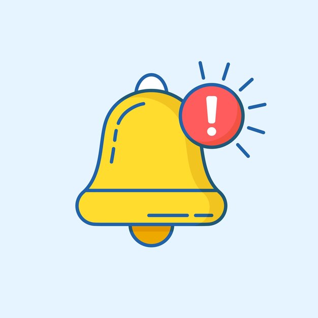 Notification bell icon in flat style Incoming inbox message vector illustration on isolated background Ringing bell sign business concept
