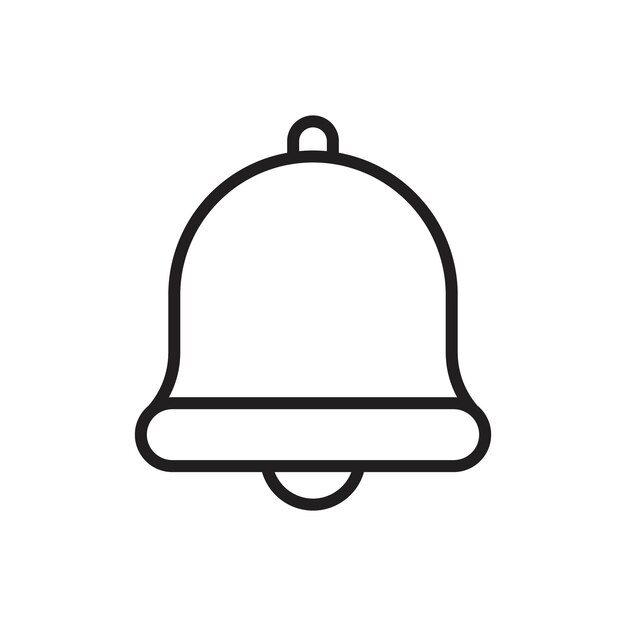 Notification icon Flat art in black and white isolated