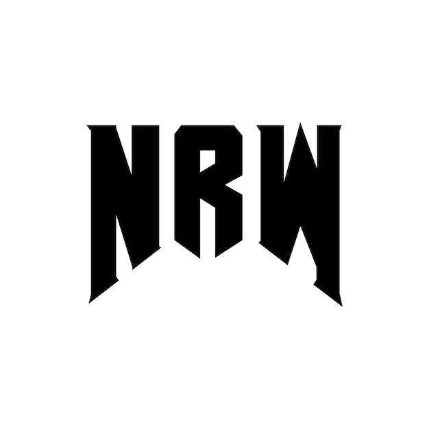 NRW letter logo design for technology company NRW logo design black and white color combination NRW logo NRW vector NRW design NRW icon NRW alphabet NRW typography logo design