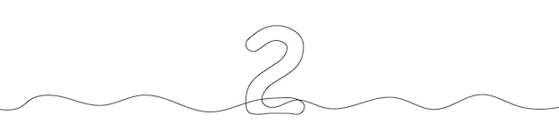 number 2 in continuous line drawing style abstract drawing number two