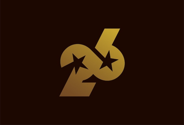 number 26 logo monogram number 26 formed from the infinity symbol with a star combination