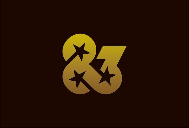 number 83 logo monogram number 83 formed from the infinity symbol with a star in the negative space