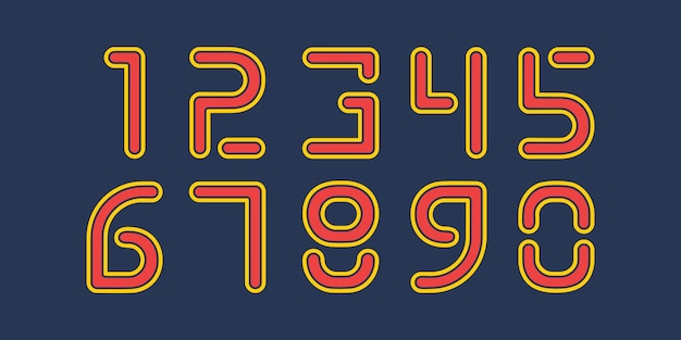 number set vector font alphabet modern dynamic flat design with brilliant colorful for your unique