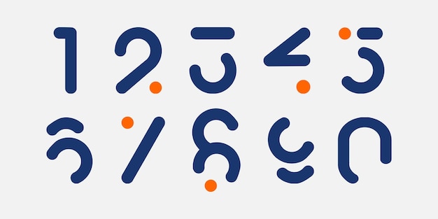 number set vector font alphabet modern dynamic flat design with brilliant colorful for your unique
