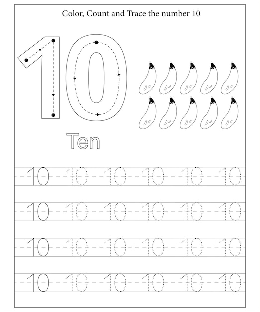 Number Tracing child worksheet Math workbook for kids
