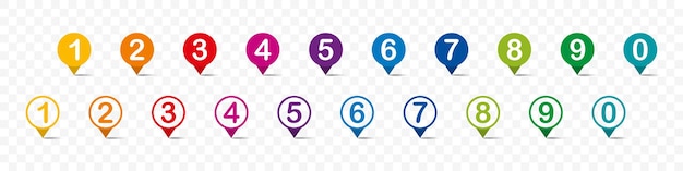 numbers collection number in round colorful number in circle vector illustration