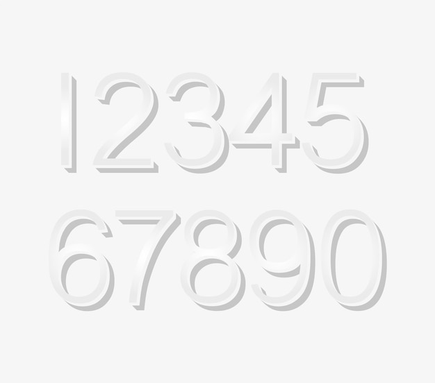 numbers set hipster, parallel offset thin intersection lines style idea numerals typography design element for wedding invitation, mathematics logo symbols mockup.