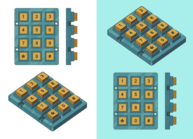 Numeric keypad color blueprints