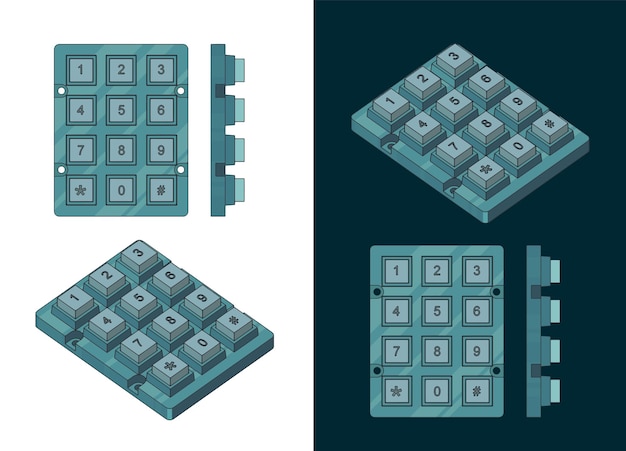 Numeric keypad color drawings