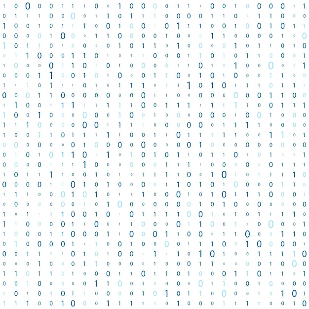Numerot valkoisella taustalla binäärikoodi Datavirta Matriisi