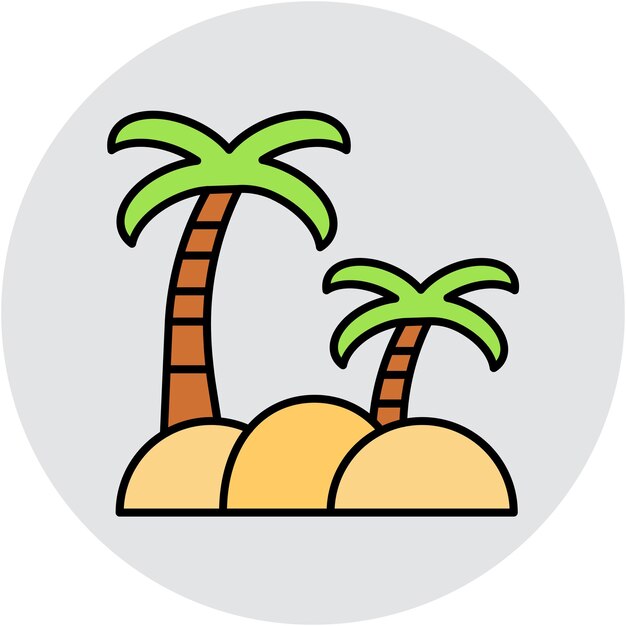 Oasis Vector Illustration Style