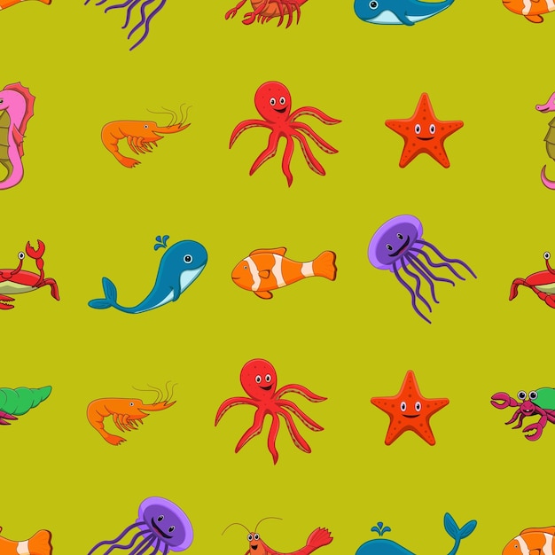 ocean animals seamless pattern design