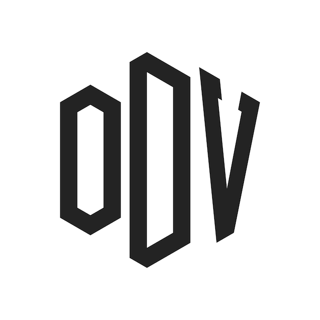 ODV Logo Design Initial Letter ODV Monogram Logo using Hexagon shape