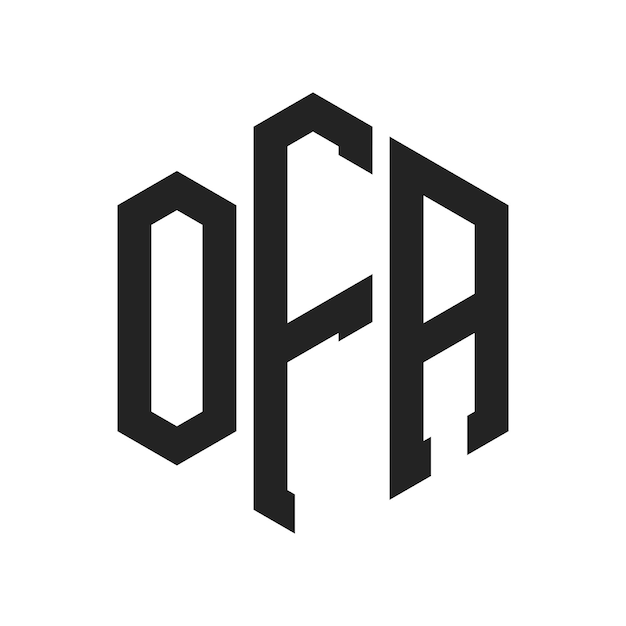 OFA Logo Design Initial Letter OFA Monogram Logo using Hexagon shape