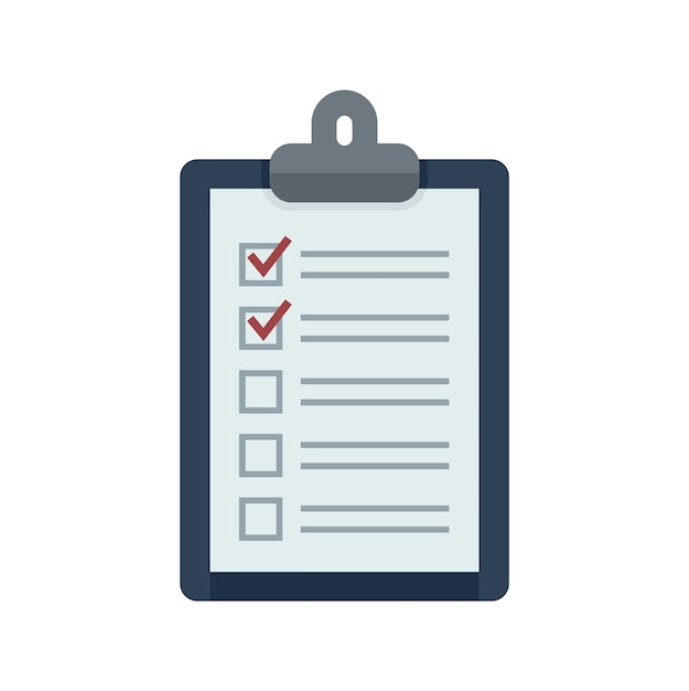 Office manager clipboard icon Flat illustration of office manager clipboard vector icon isolated on white background