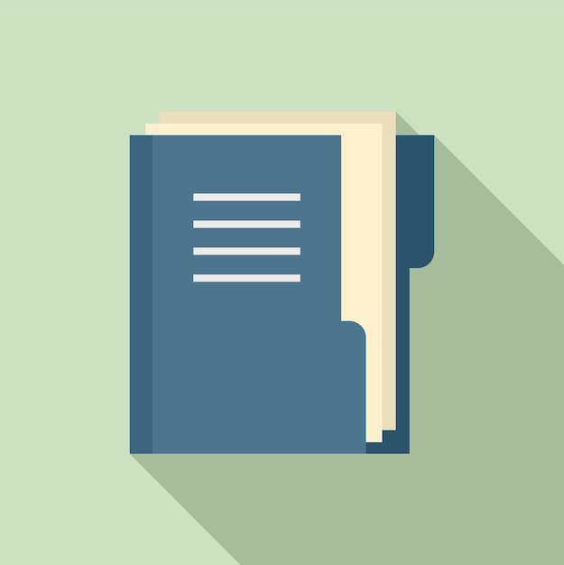 Office manager doc folder icon Flat illustration of office manager doc folder vector icon for web design
