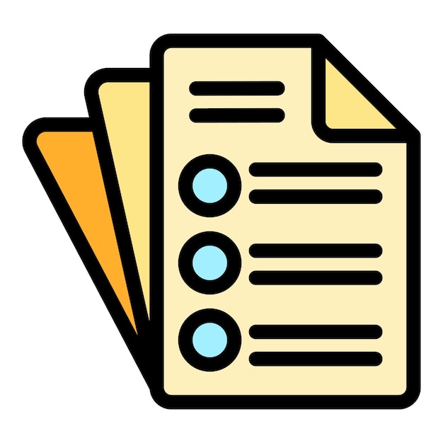 Office reports icon Outline office reports vector icon color flat isolated
