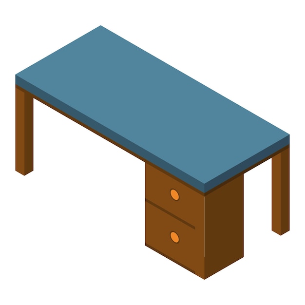 Office table icon Isometric of office table vector icon for web design isolated on white background
