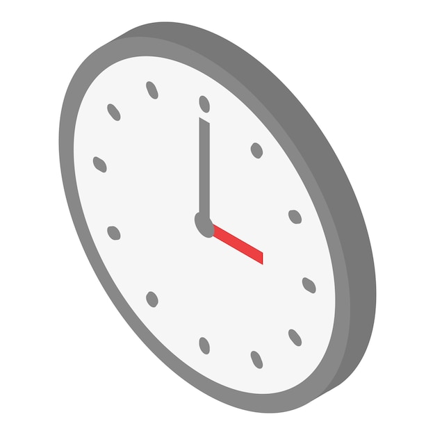 office wall clock icon isometric of office wall clock vector icon for web design isolated on white background