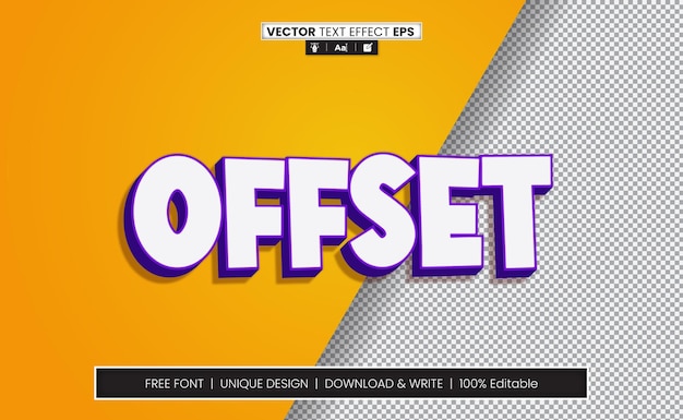 offset 3d text effect fully editable