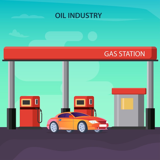 Oil industry and petroleum industry flat style vector