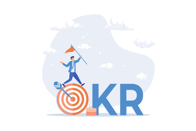 OKR framework to measure success and improvement goal setting define measurable target for business