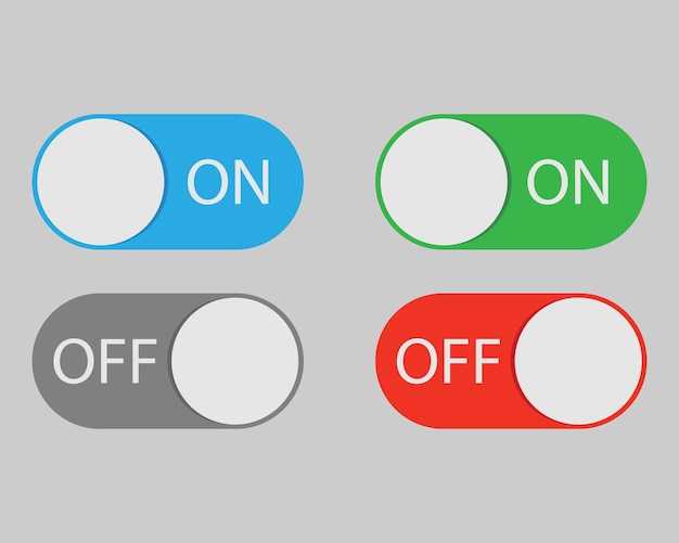 On and Off switch toggle isolated onbackground Vector illustration
