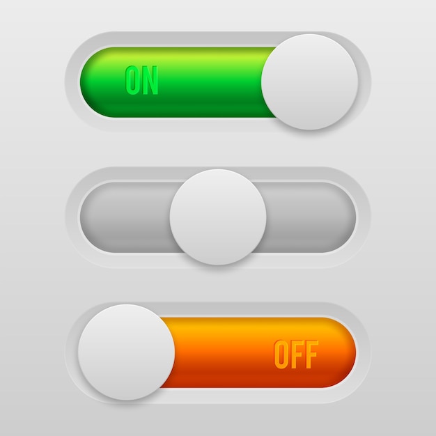 On and Off toggle switch buttons