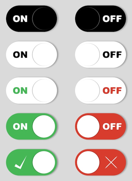 ON OFF Icon Set Vector Drawing