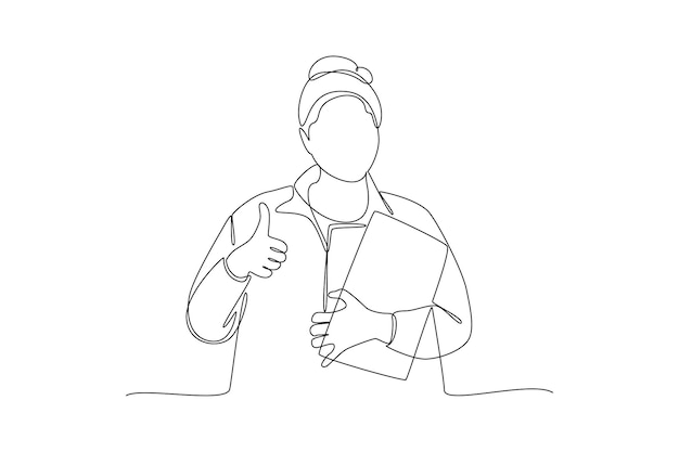 One continuous line drawing of International student's day concept Happy students Doodle vector illustration in simple linear style