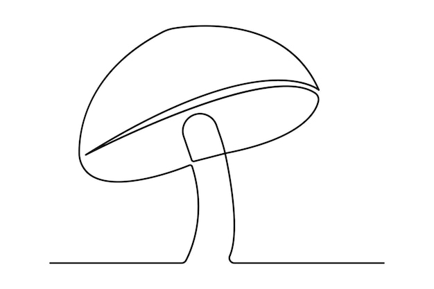 One Line Mushroom Drawing