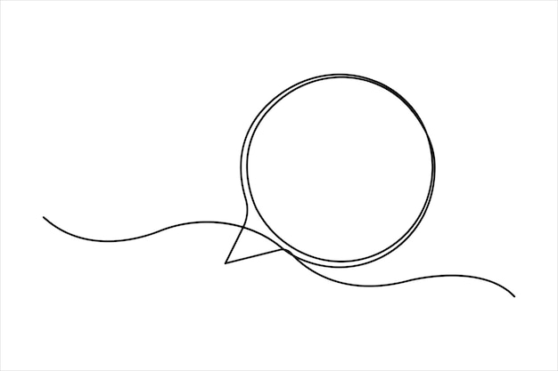 One Line Speech Bubble
