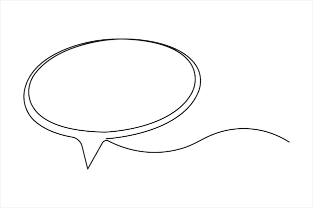 One Line Speech Bubble