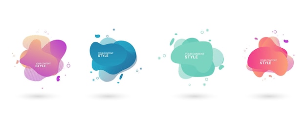 One liquid abstract element design with gradient colored style and One options vector illustration