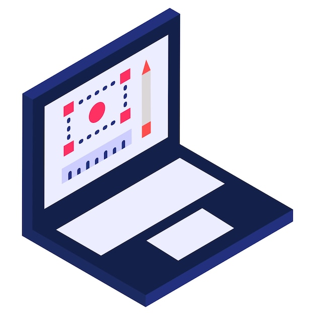 Online Artwork Designing Tool concept Paint Image Editor vector isometric design Webdesign Develop