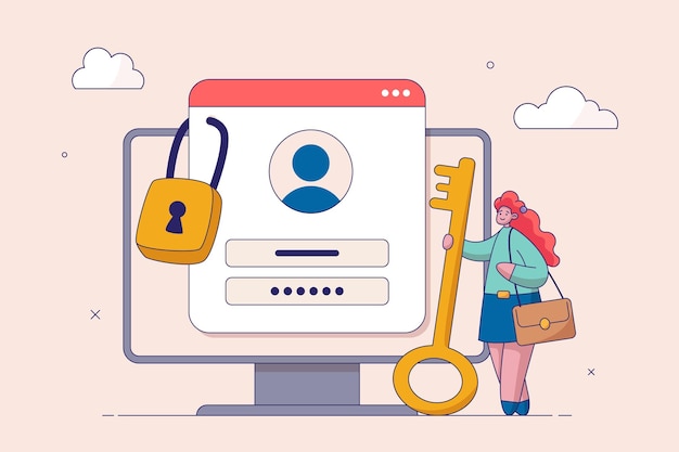Online authentication concept Strong password for cyber security high protection safety for login