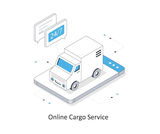Online Cargo Service isometric stock illustration EPS File stock illustration
