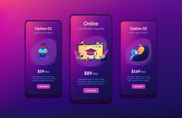 online courses app interface template.