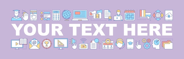 Online education word concepts banner