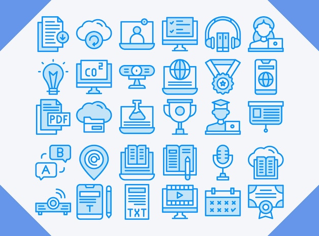 online learning blue design